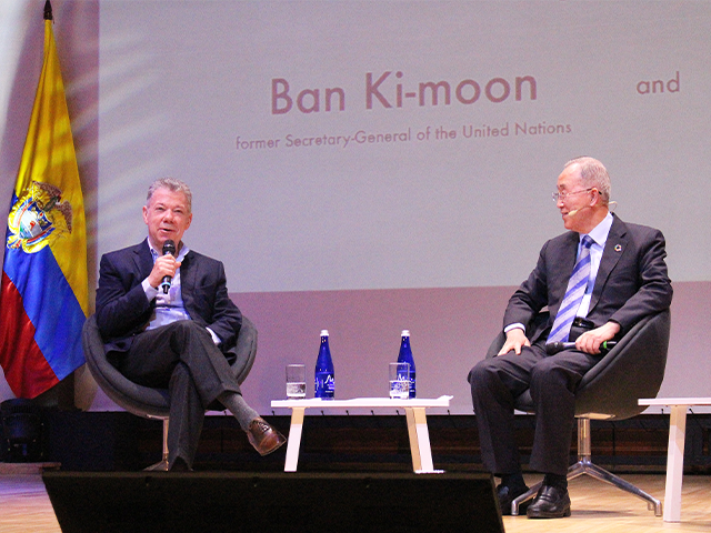Ban Ki-moon y Juan Manuel Santos.