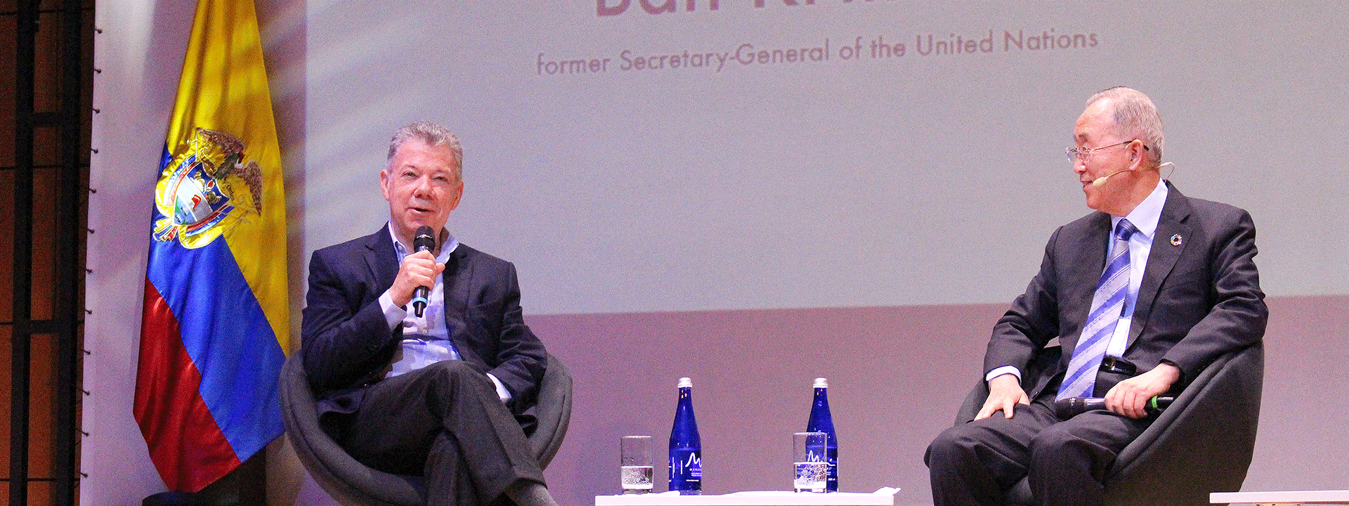 Ban Ki-moon y Juan Manuel Santos.