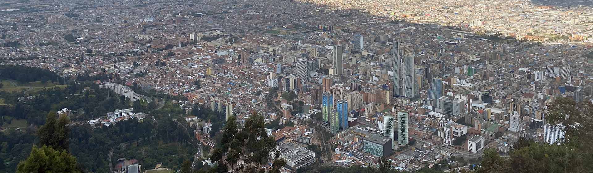 Vista de la ciudad de Bogotá desde los cerros orientales