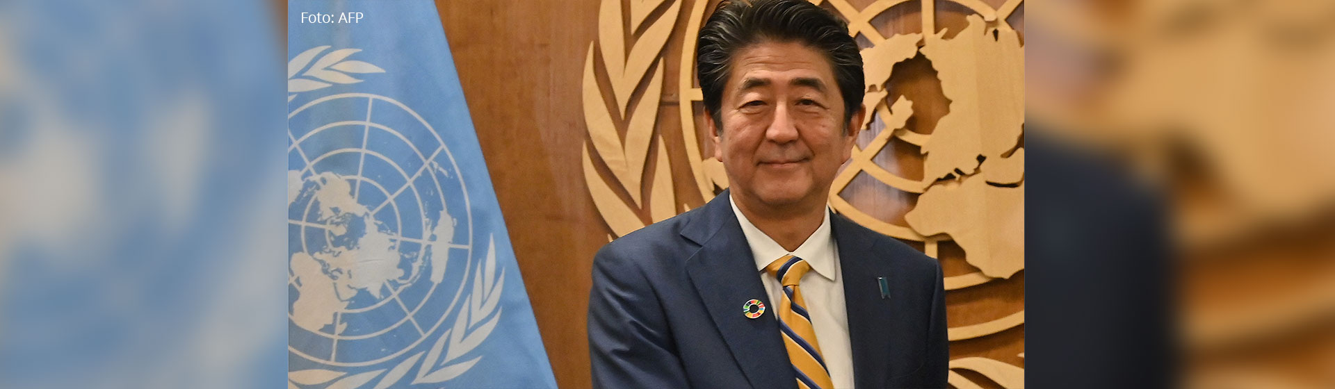 Shinzo Abe durante su reunión con el secretario de las Naciones Uniandes en septiembre de 2019